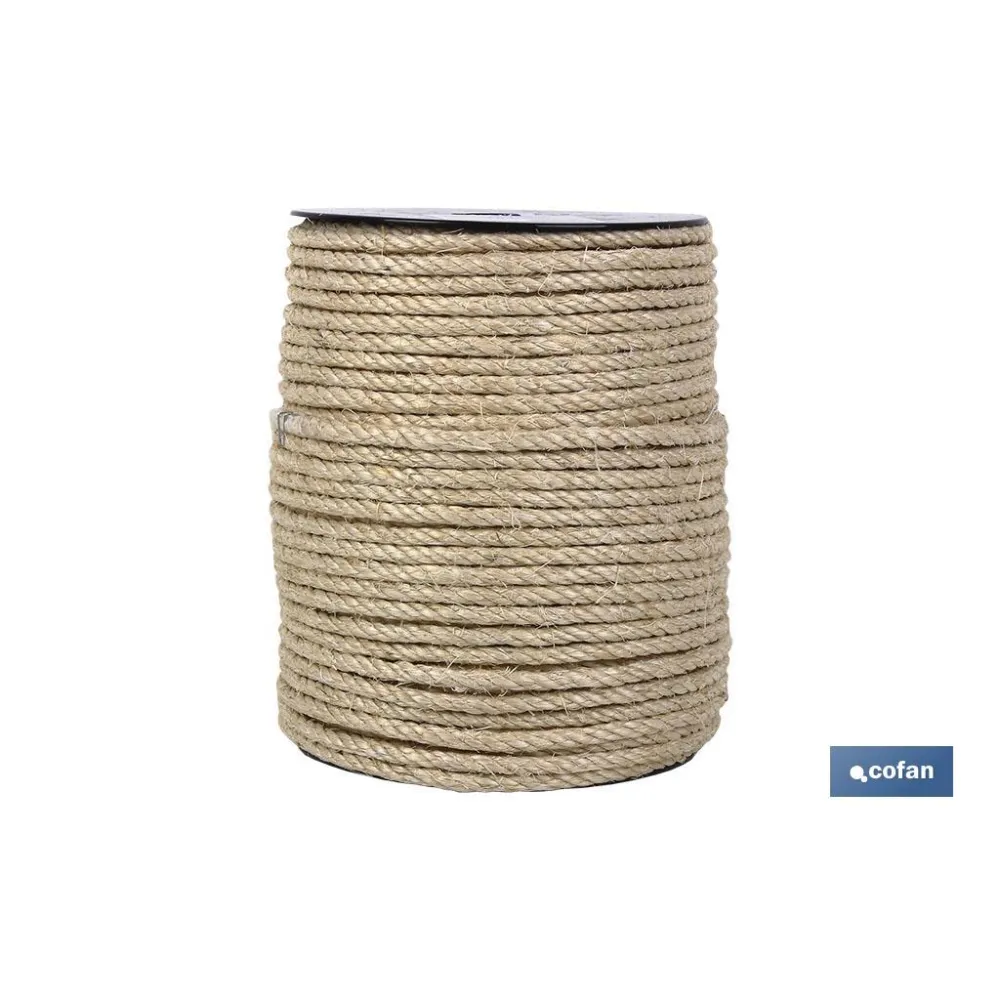 Comprar CUERDA SISAL 4 CABOS 8 MM 50 MTS NA Cofan | almacendeferreteriacor.es