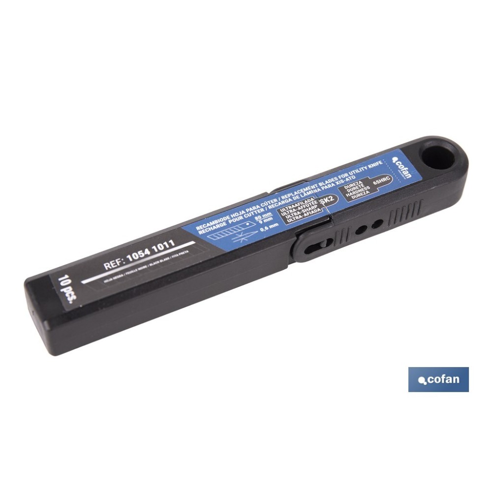 RECAMBIO 10 UDS. HOJA NEGRA SK2 65HRC PARA CÚTER 9 X 80 X 0,6 MM