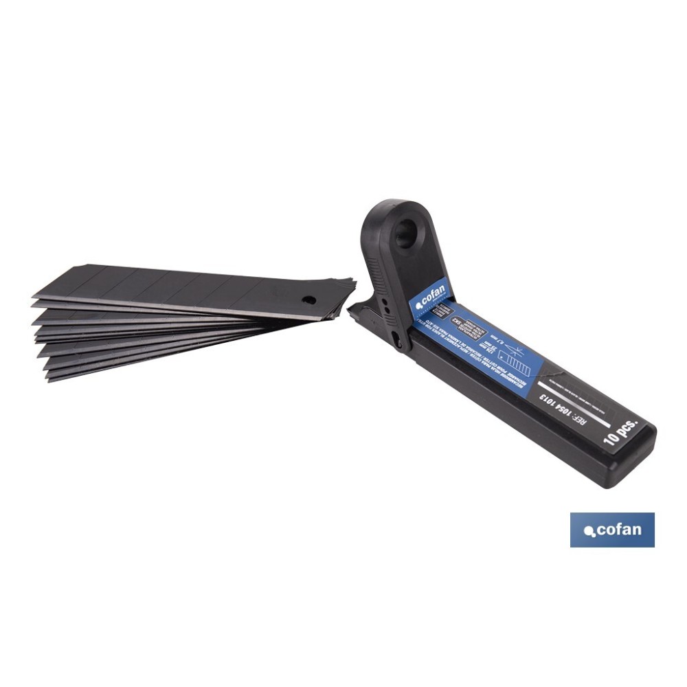 RECAMBIO 10 UDS. HOJA NEGRA SK2 65HRC PARA CÚTER 25 X 126 X 0,7 MM