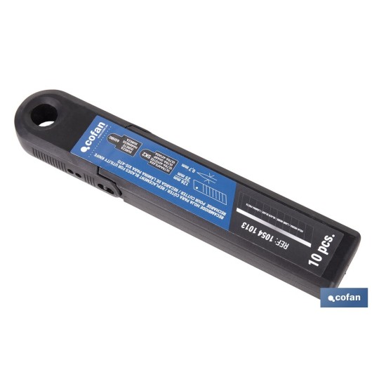 RECAMBIO 10 UDS. HOJA NEGRA SK2 65HRC PARA CÚTER 25 X 126 X 0,7 MM