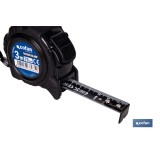 FLEXÓMETRO HOJA NEGRA DOBLE CARA 19 MM X 3 M