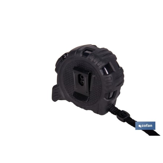 FLEXÓMETRO HOJA NEGRA DOBLE CARA 19 MM X 5 M