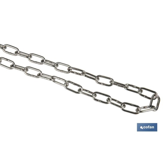 CADENA CALIBRADA DIN 766 M2 INOX A4 (METRO)