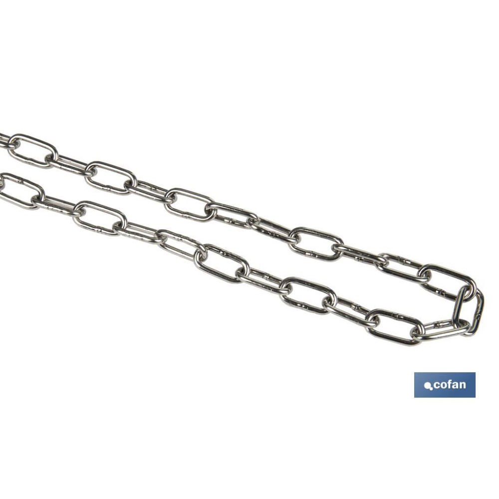 CADENA CALIBRADA DIN 766 M3 INOX A4 (METRO)