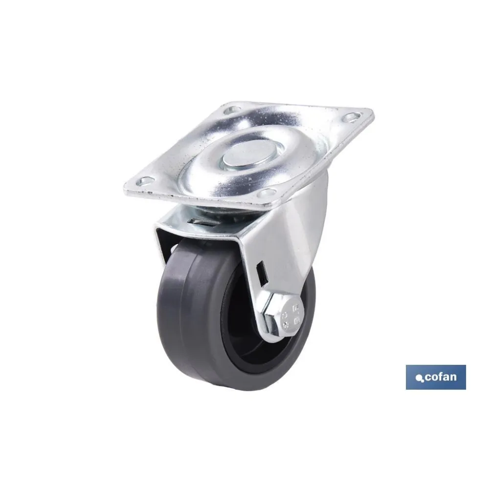 Comprar RUEDA GOMA/GRIS PLACA Ø40X18MM (PAC Cofan | almacendeferreteriacor.es