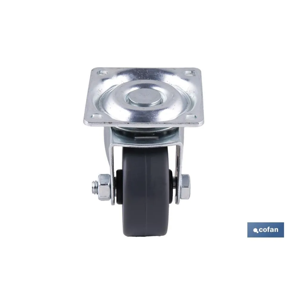 Comprar RUEDA GOMA/GRIS PLACA Ø40X18MM (PAC Cofan | almacendeferreteriacor.es