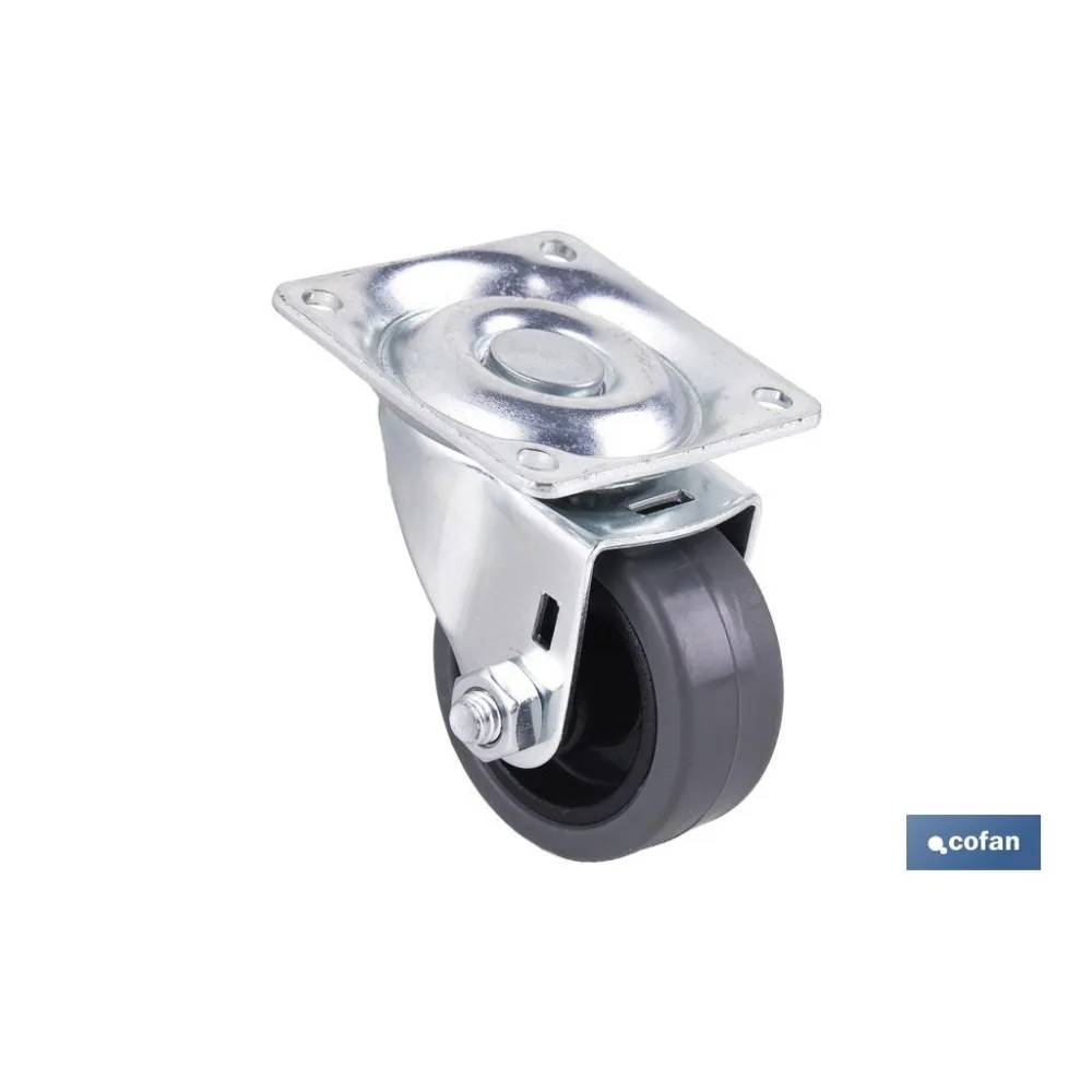 Comprar RUEDA GOMA/GRIS PLACA Ø40X18MM (PAC Cofan | almacendeferreteriacor.es