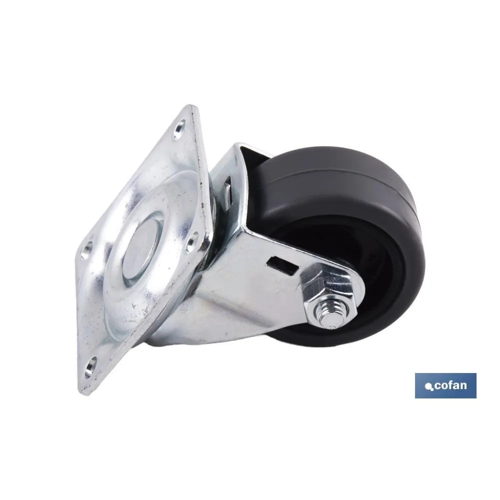 Comprar RUEDA GOMA/GRIS PLACA Ø40X18MM (PAC Cofan | almacendeferreteriacor.es