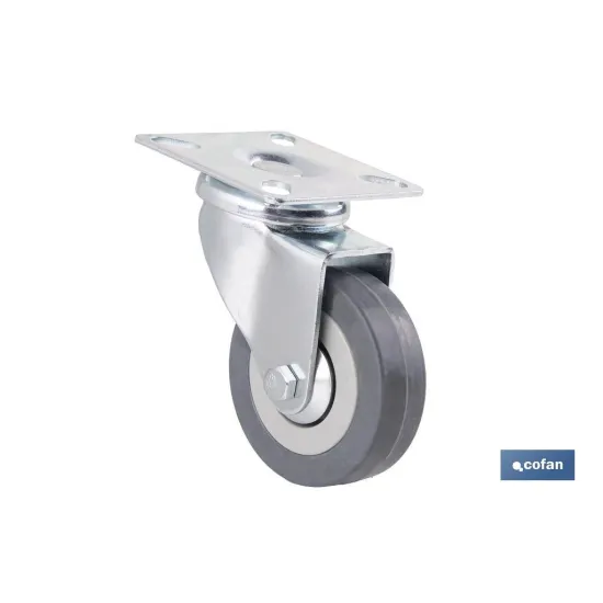Comprar RUEDA GOMA/GRIS PLACA Ø65X21MM (PAC Cofan | almacendeferreteriacor.es