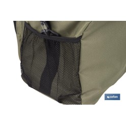 NEVERA TEXTIL PORTÁTIL MULTIBOLSILLOS COLOR VERDE/BEIGE 20 L