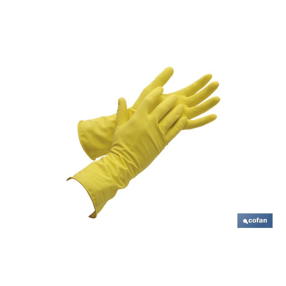 GUANTE AMARILLO LATEX FLOCADO T 7