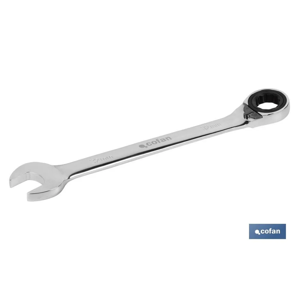 Comprar LLAVE COMBINADA CARRACA REVERS. 32M Cofan | almacendeferreteriacor.es
