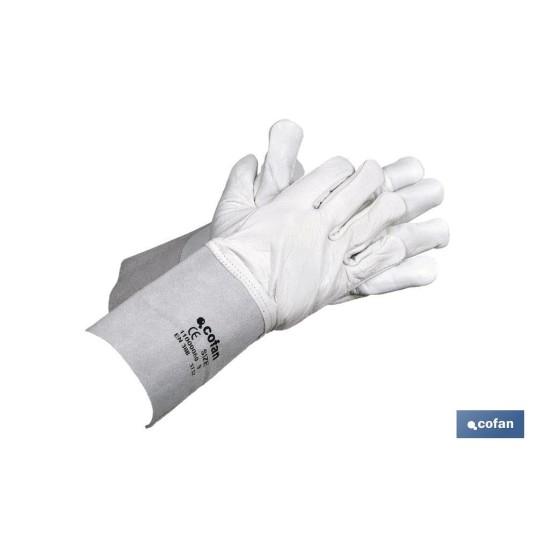 GUANTE VACUNO C/MANGUITO 13CMS T-9