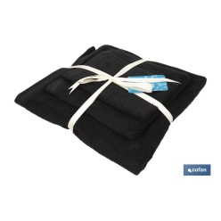 JUEGO DE 3  TOALLAS NEGRO 580 G/M2 GAMA BRILLANTE 30X50  50X100  70X140 CM