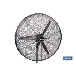 VENTILADOR INDUSTRIAL DE PIE OSCILANTE NEGRO CON 3 VELOCIDADES Ø75 CM 200 W