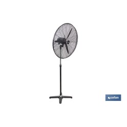 VENTILADOR INDUSTRIAL DE PIE OSCILANTE NEGRO CON 3 VELOCIDADES Ø75 CM 200 W