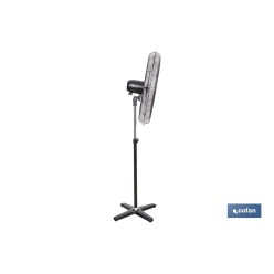 VENTILADOR INDUSTRIAL DE PIE OSCILANTE NEGRO CON 3 VELOCIDADES Ø75 CM 200 W
