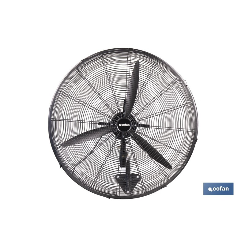 VENTILADOR INDUSTRIAL DE PARED NEGRO Ø75 CM 200 W