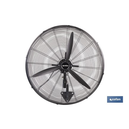 VENTILADOR INDUSTRIAL DE PARED NEGRO Ø75 CM 200 W