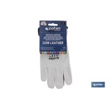 BLISTER GUANTES PIEL VACUNO GRIS T-10