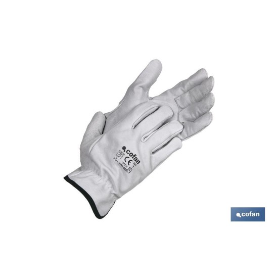 GUANTES PIEL VACUNO GRIS T-7
