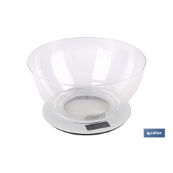 BÁSCULA DE COCINA DIGITAL CON CUENCO DE CAPACIDAD 3,8 L 10 KILOS 25,5 X 14 CM