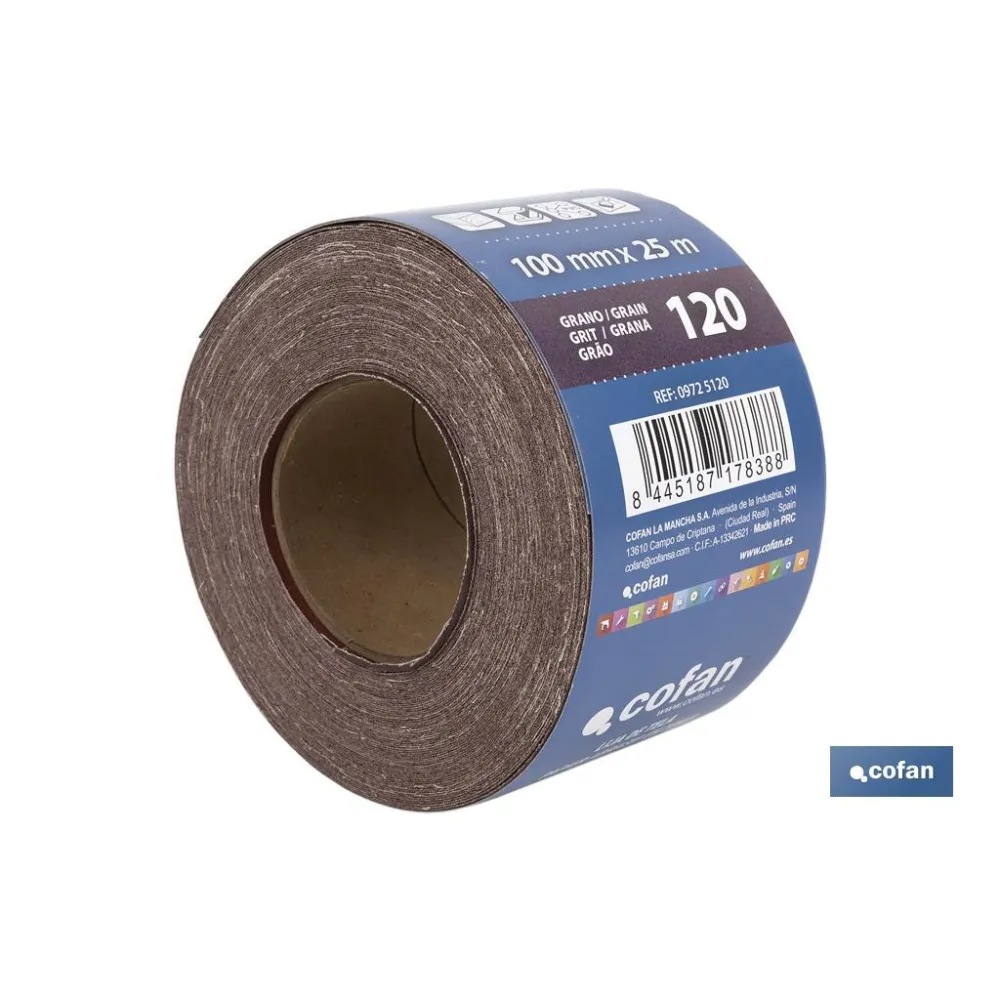Comprar ROLLO LIJA TELA UNIVERSAL 100 X 25  Cofan | almacendeferreteriacor.es