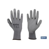 GUANTE 100% POLIEST. IMPREG. PU GRIS T-11
