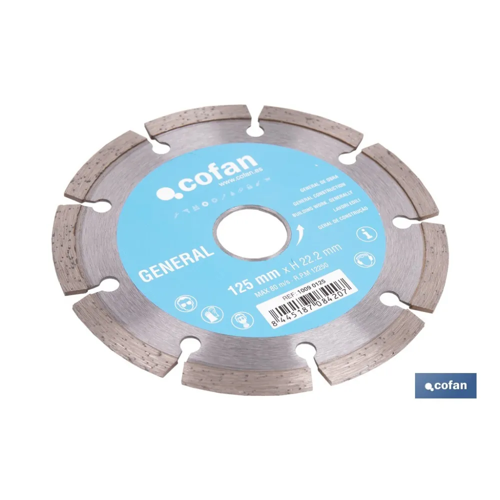 Comprar DISCO DIAM. UNIVERSAL BASICO 125 MM Cofan | almacendeferreteriacor.es