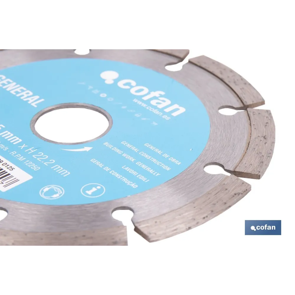 Comprar DISCO DIAM. UNIVERSAL BASICO 125 MM Cofan | almacendeferreteriacor.es