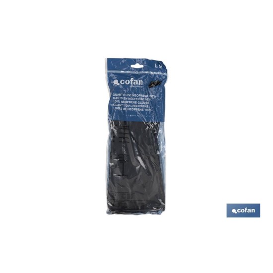 GUANTE NEGRO NEOPRENO 100% T 9 VENTA UNITARIA