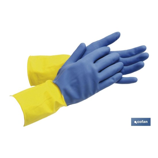 GUANTE BICOLOR LATEX REFORZADO T 8 VENTA UNITARIA