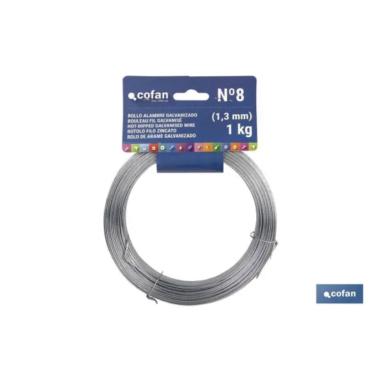 Comprar ROLLO ALAMBRE GALVANIZADO 5 Kg (2,7 Cofan | almacendeferreteriacor.es