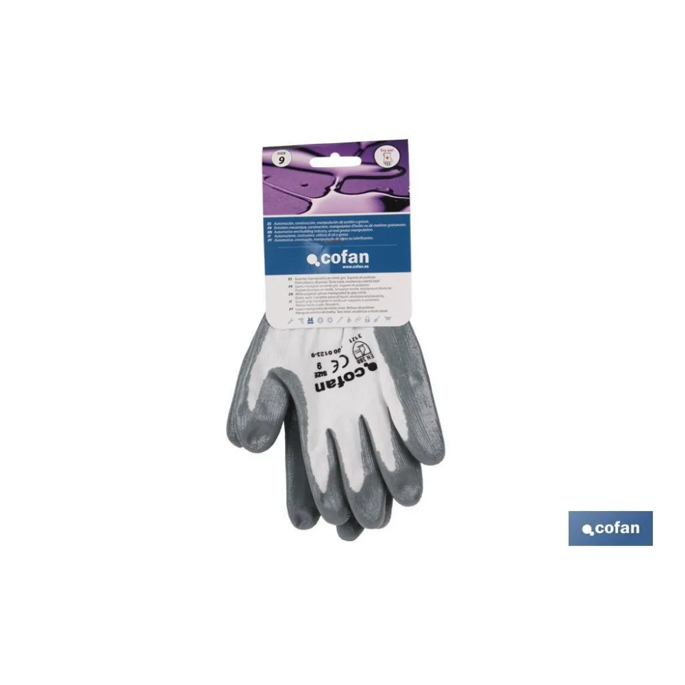 Comprar GUANTE 100% POLIEST. IMPREG. NITRIL Cofan | almacendeferreteriacor.es