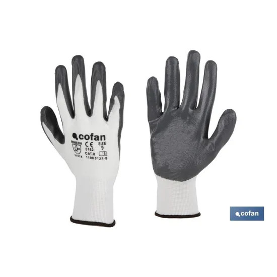 Comprar GUANTE 100% POLIEST. IMPREG. NITRIL Cofan | almacendeferreteriacor.es