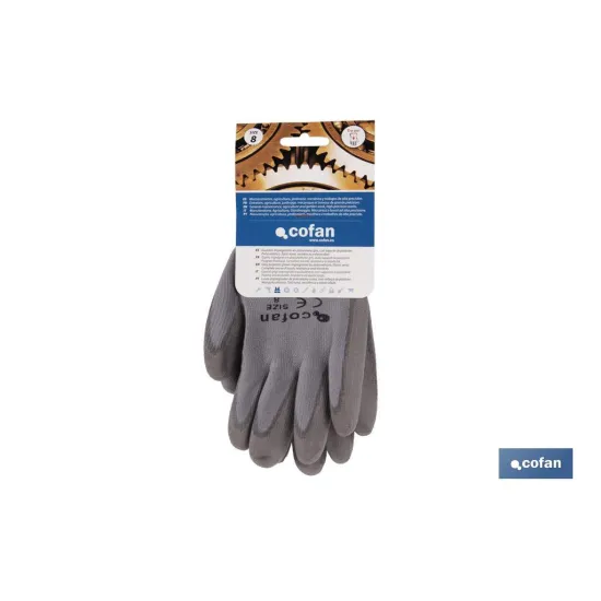Comprar GUANTE 100% POLIEST.  IMPREG. PU GR Cofan | almacendeferreteriacor.es