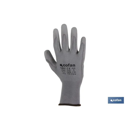 Comprar GUANTE 100% POLIEST.  IMPREG. PU GR Cofan | almacendeferreteriacor.es