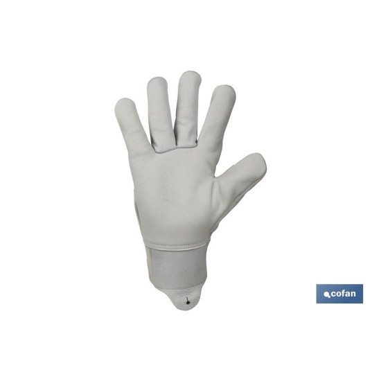 GUANTE AJUSTABLE DE PIEL DE FLOR VACUNO REFORZADO TALLA 11 VENTA UNITARIA