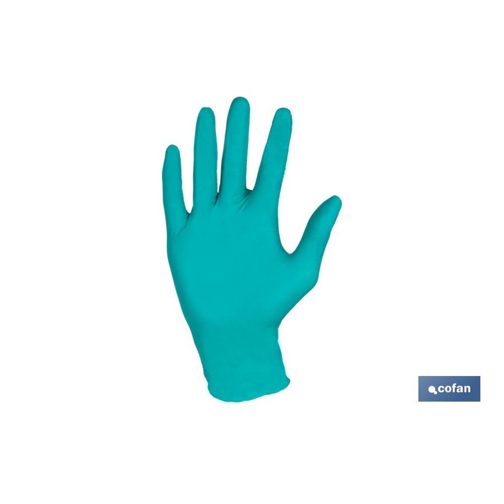 CAJA 100 UDS. GUANTES NITRILO VERDE COFAN PROTECCION FITOSANITARIOS T-L