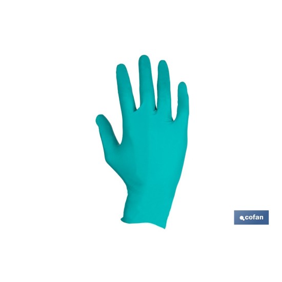 CAJA 100 UDS. GUANTES NITRILO VERDE COFAN PROTECCION FITOSANITARIOS T-M