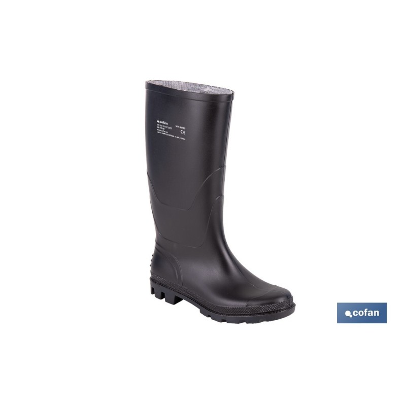 BOTA ALTA DE AGUA PVC NEGRA OB FO SR TALLA 46