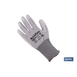 GUANTE ANTICORTE IMPREGNADO PU GRIS T-11