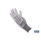 GUANTE ANTICORTE IMPREGNADO PU GRIS T-8