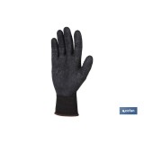 GUANTE SOPORTE POLIESTER IMPREGNADO LATEX NEGRO T-9