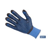 GUANTE IMPREGNADO CON PUNTOS AZULES DE NITRILO TALLA 10