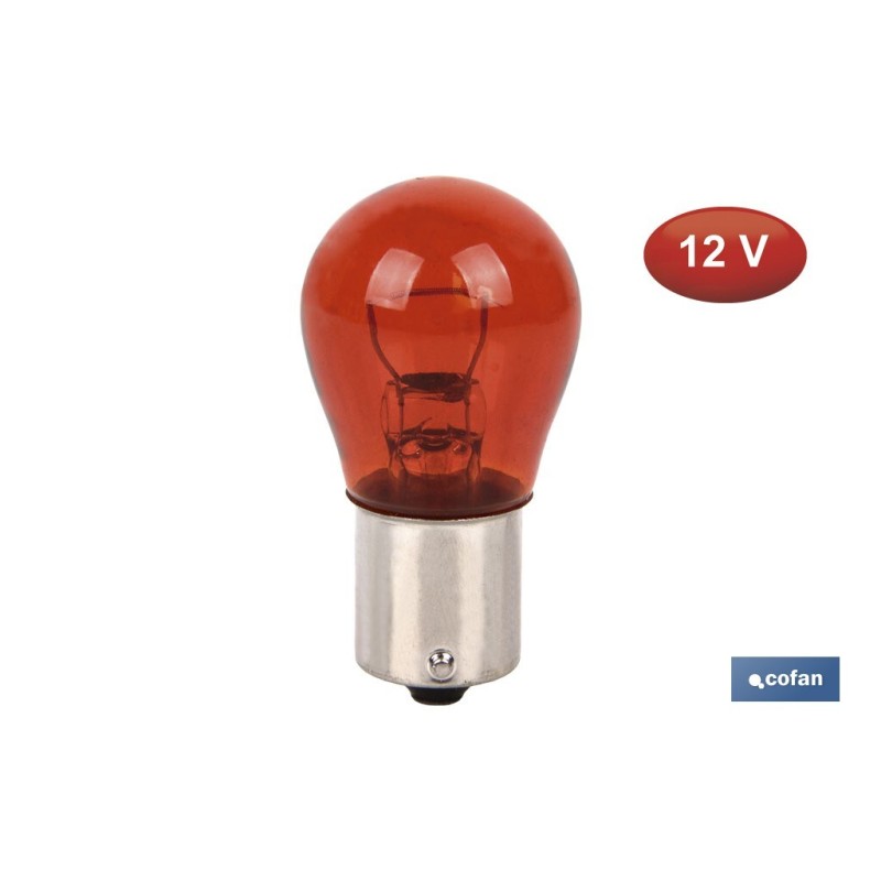 LÁMPARA COFAN P21W 12V (BA15s) AMBAR venta unitaria