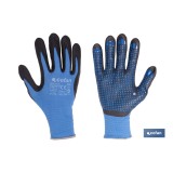 GUANTE IMPREGNADO CON PUNTOS AZULES DE NITRILO TALLA 10 VENTA UNITARIA