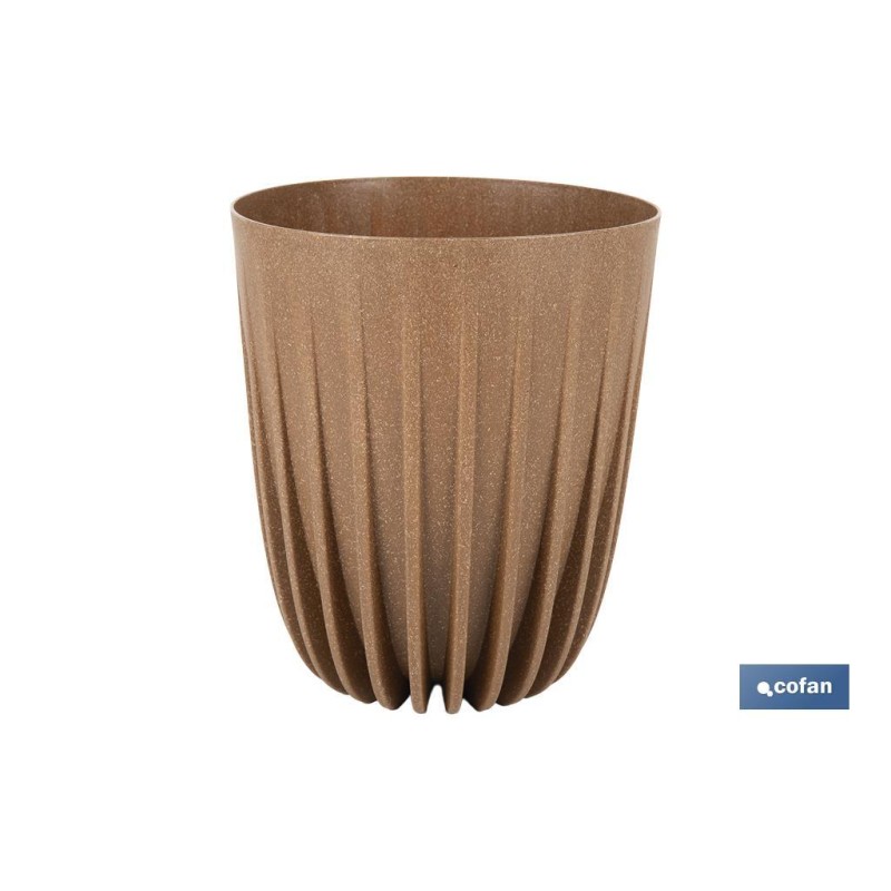 MACETA CON FILTRO DE DRENAJE A RAYAS COLOR MARRÓN WPC Ø 390X 463 MM 39,6 L venta unitaria