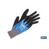 GUANTE IMPREGNADO SANDY DOBLE CAPA DE NITRILO AZUL TALLA 7