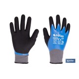 GUANTE IMPREGNADO SANDY DOBLE CAPA DE NITRILO AZUL TALLA 8 VENTA UNITARIA
